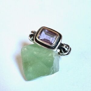 SILPADA Ring Amethyst Purple Stone Size 5 Sterling Misty Morning R1158 GOOD COND